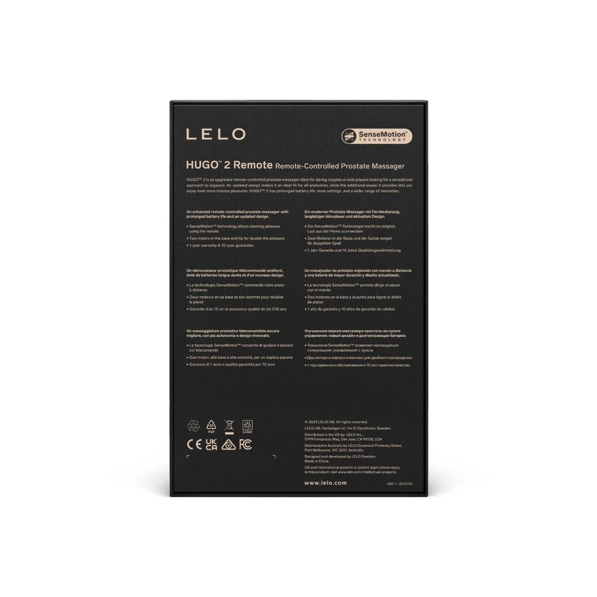 Hugo 2 Prostatamassager mit Fernbedienung Schwarz von Lelo kaufen | Fesselliebe