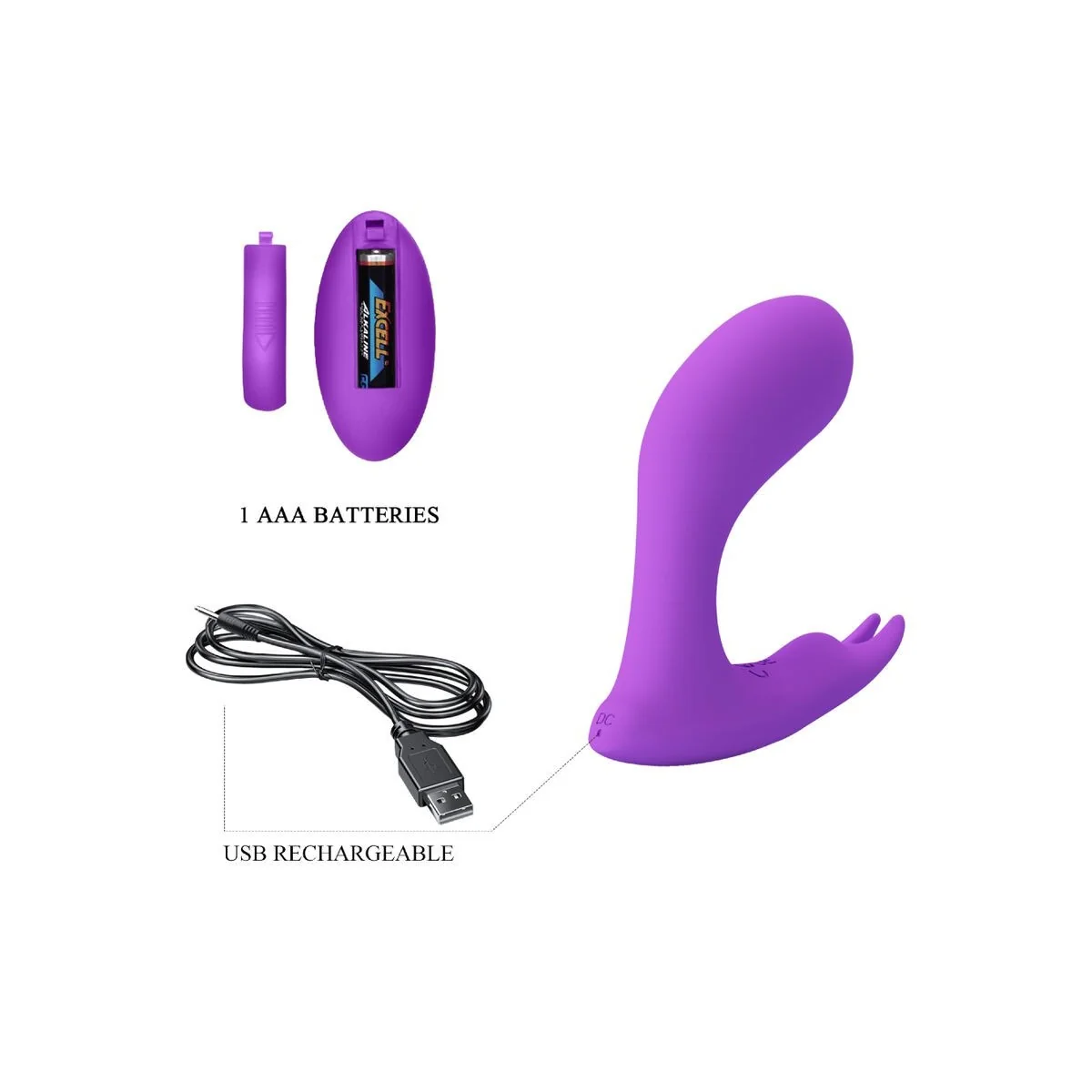 Idabelle Vibration & Pulsation mit Fernbedienung Violett von Pretty Love Bottom kaufen | Fesselliebe