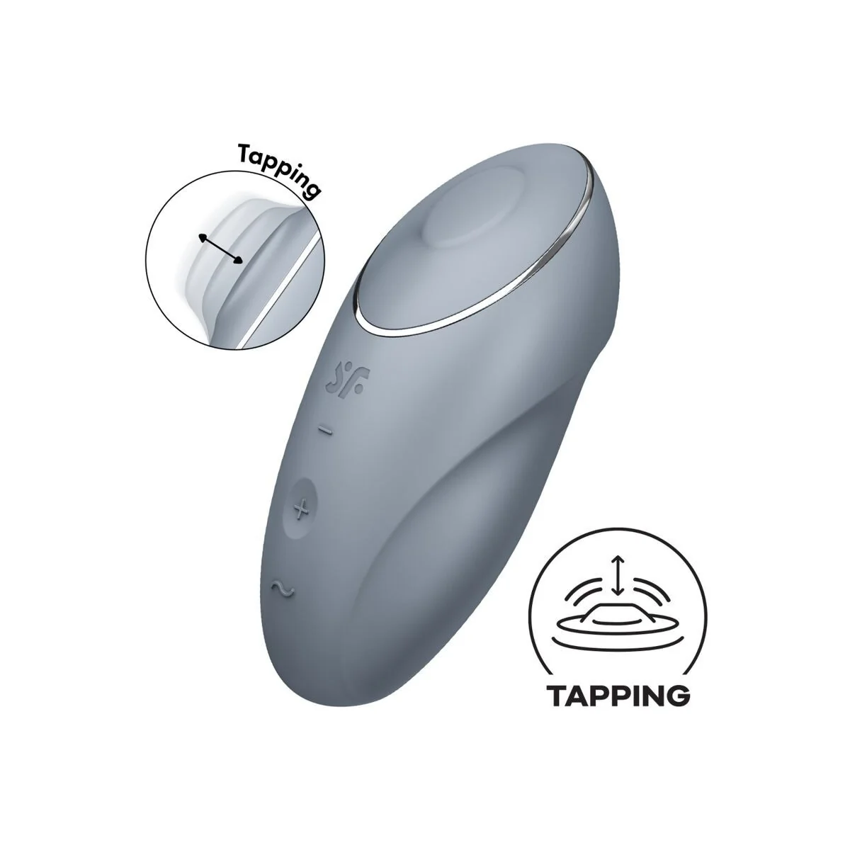 Tap & Climax 1 Auflegvibrator Grau von Satisfyer Layons kaufen | Fesselliebe