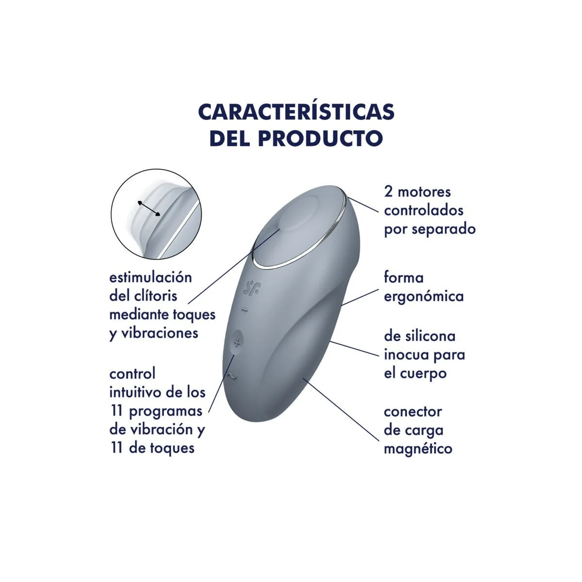 Tap & Climax 1 Auflegvibrator Grau von Satisfyer Layons kaufen | Fesselliebe