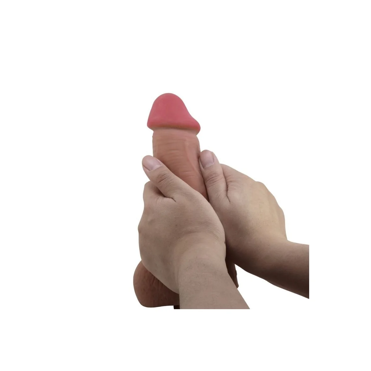 Realistischer Dildo der Sliding Skin-Serie mit Sliding Skin-Saugnapf Braun 23,4 cm von Pretty Love High Grade kaufen | Fesselliebe