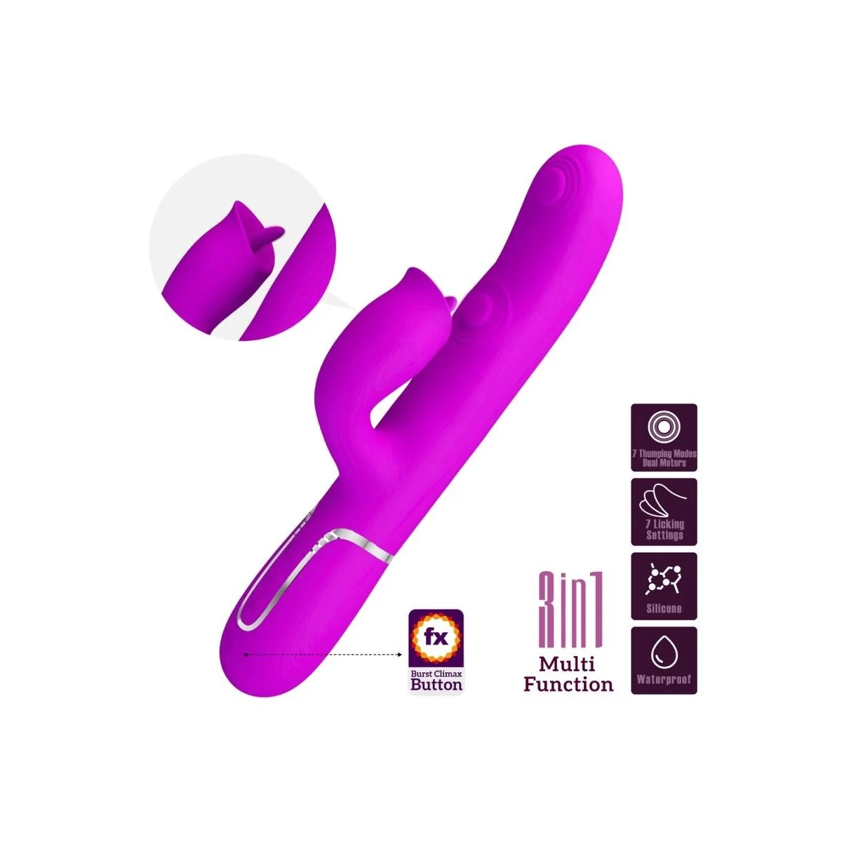 Kaninchenvibrator mit Leckendem Fuchsia von Pretty Love Flirtation kaufen | Fesselliebe