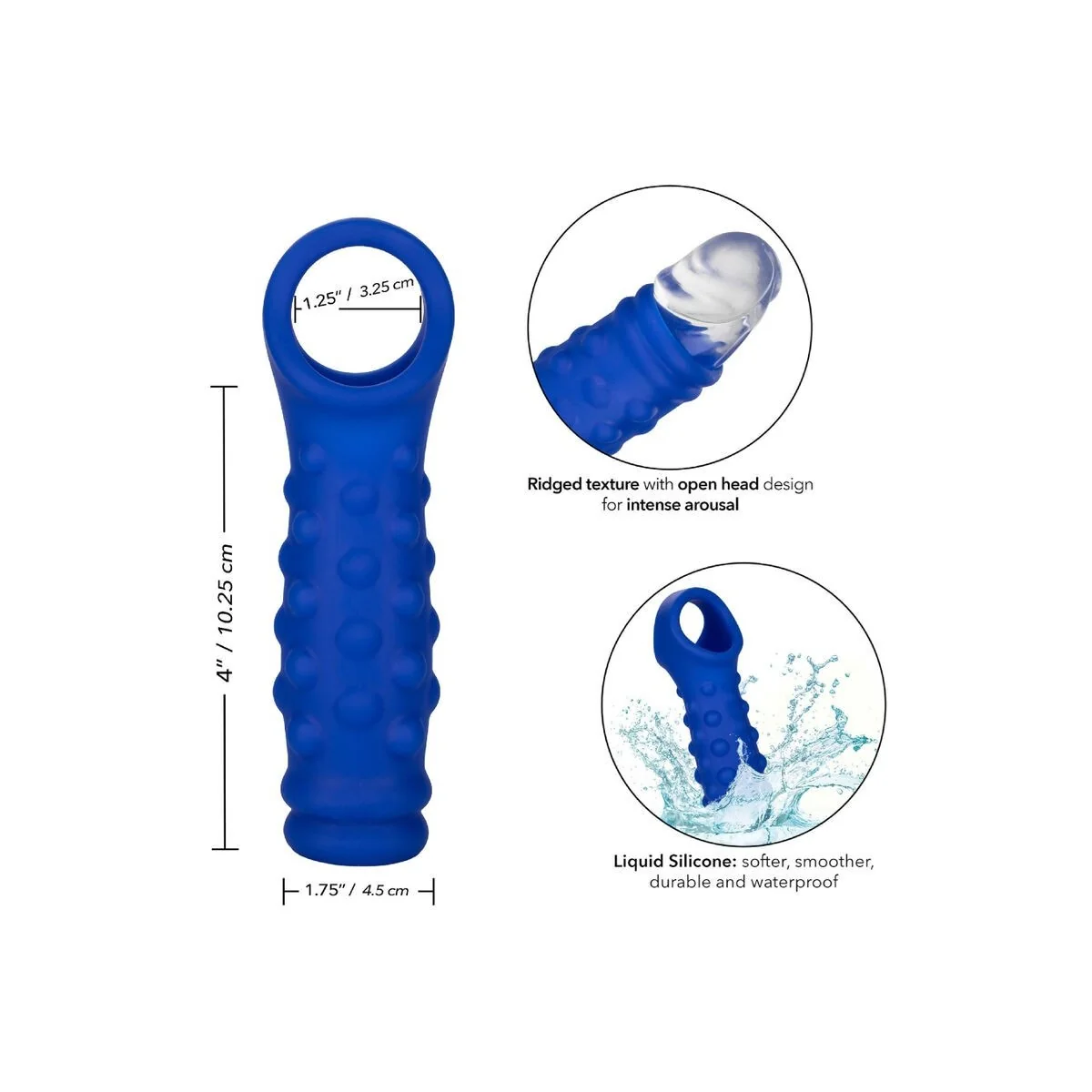 Admiral Penisabdeckung mit Perlen, Flüssiges Silikon Blau von Calexotics kaufen | Fesselliebe