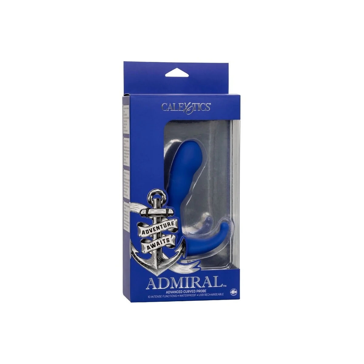 Admiral Gebogener Analstimulator & Vibrator Blau von Calexotics kaufen | Fesselliebe