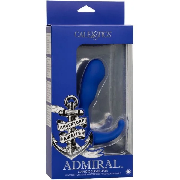 Admiral Gebogener Analstimulator & Vibrator Blau von Calexotics kaufen | Fesselliebe