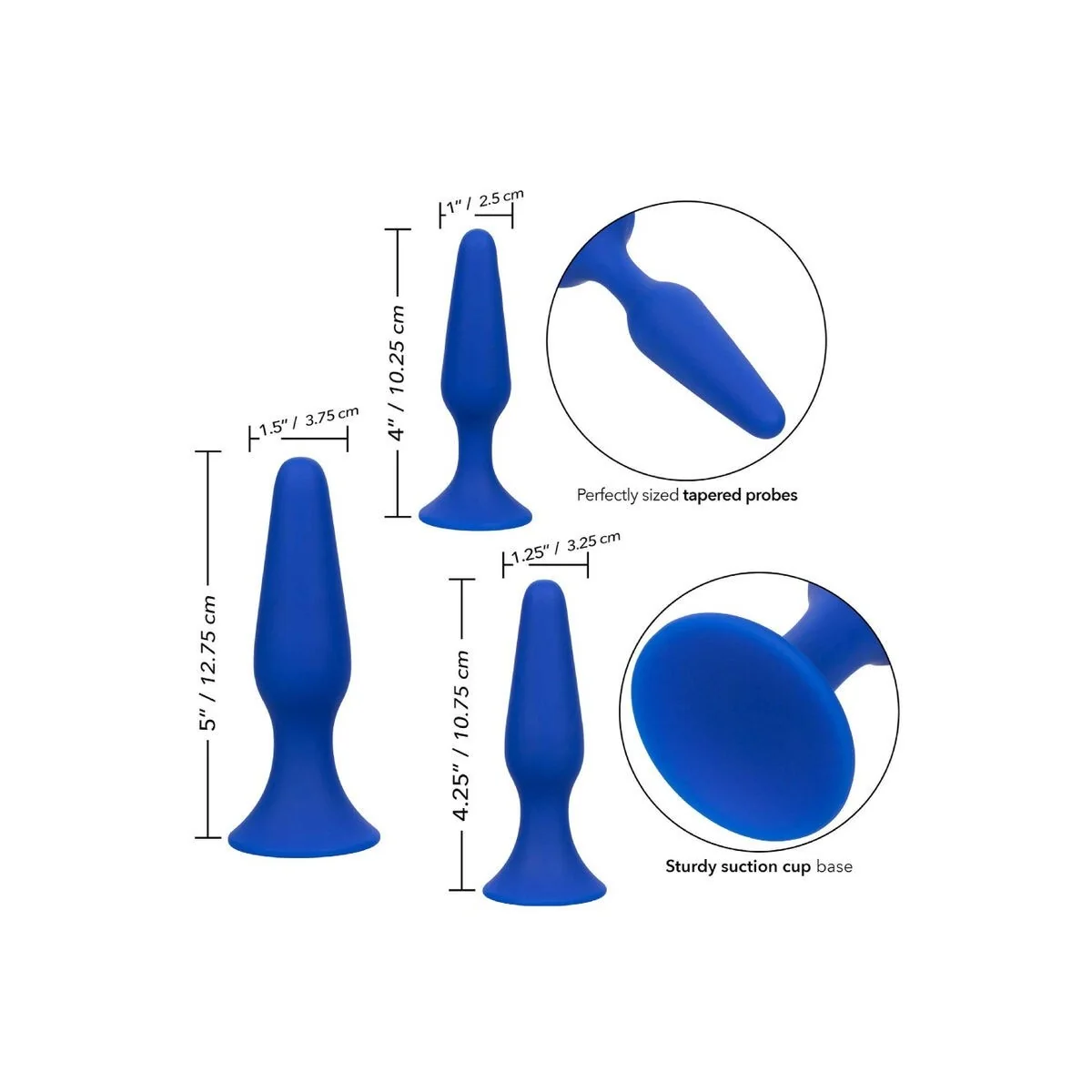 Admiral Kit 3 Analplug Blau von Calexotics kaufen | Fesselliebe