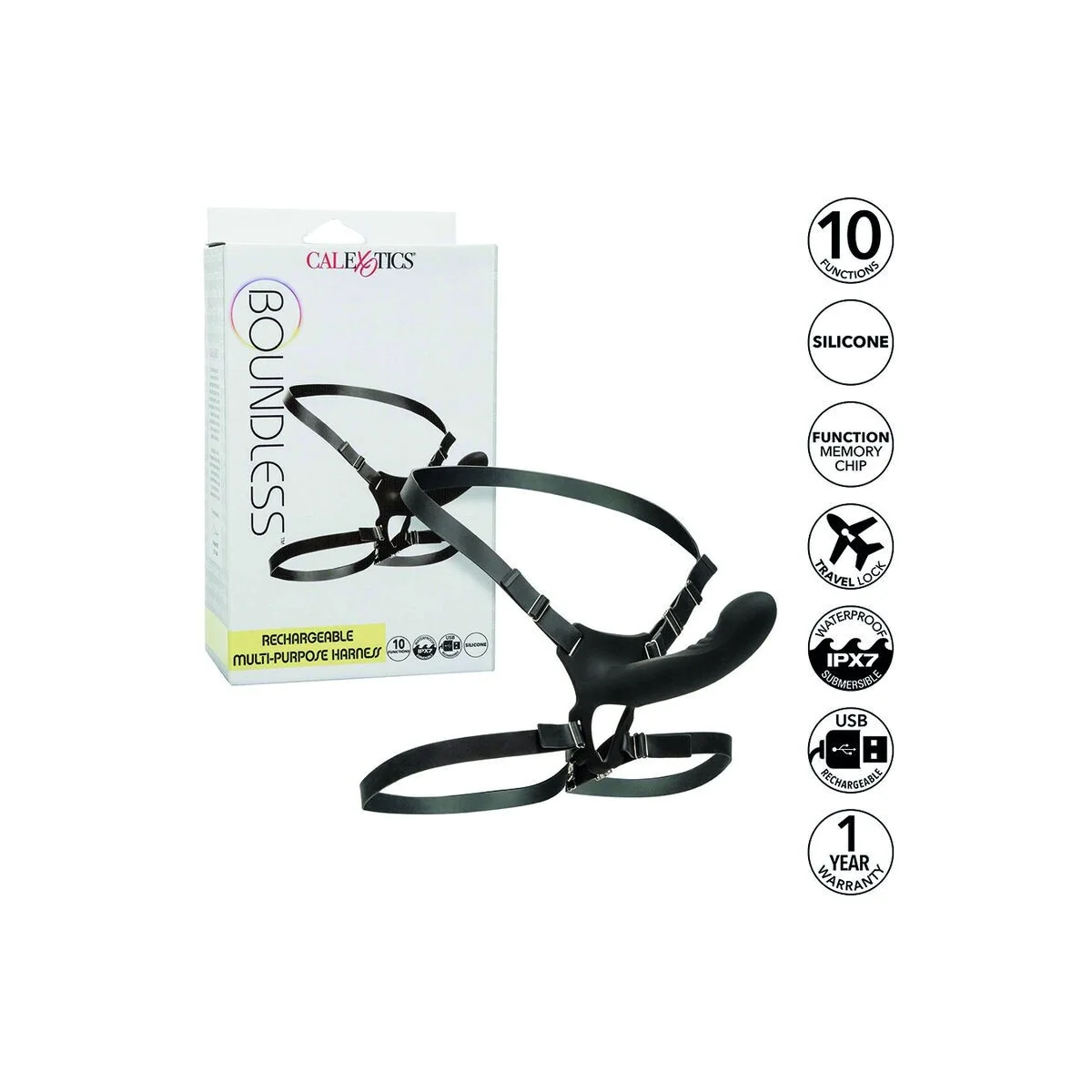 Boundless wiederaufladbarer Multiporpuse-Arness von Calexotics kaufen | Fesselliebe