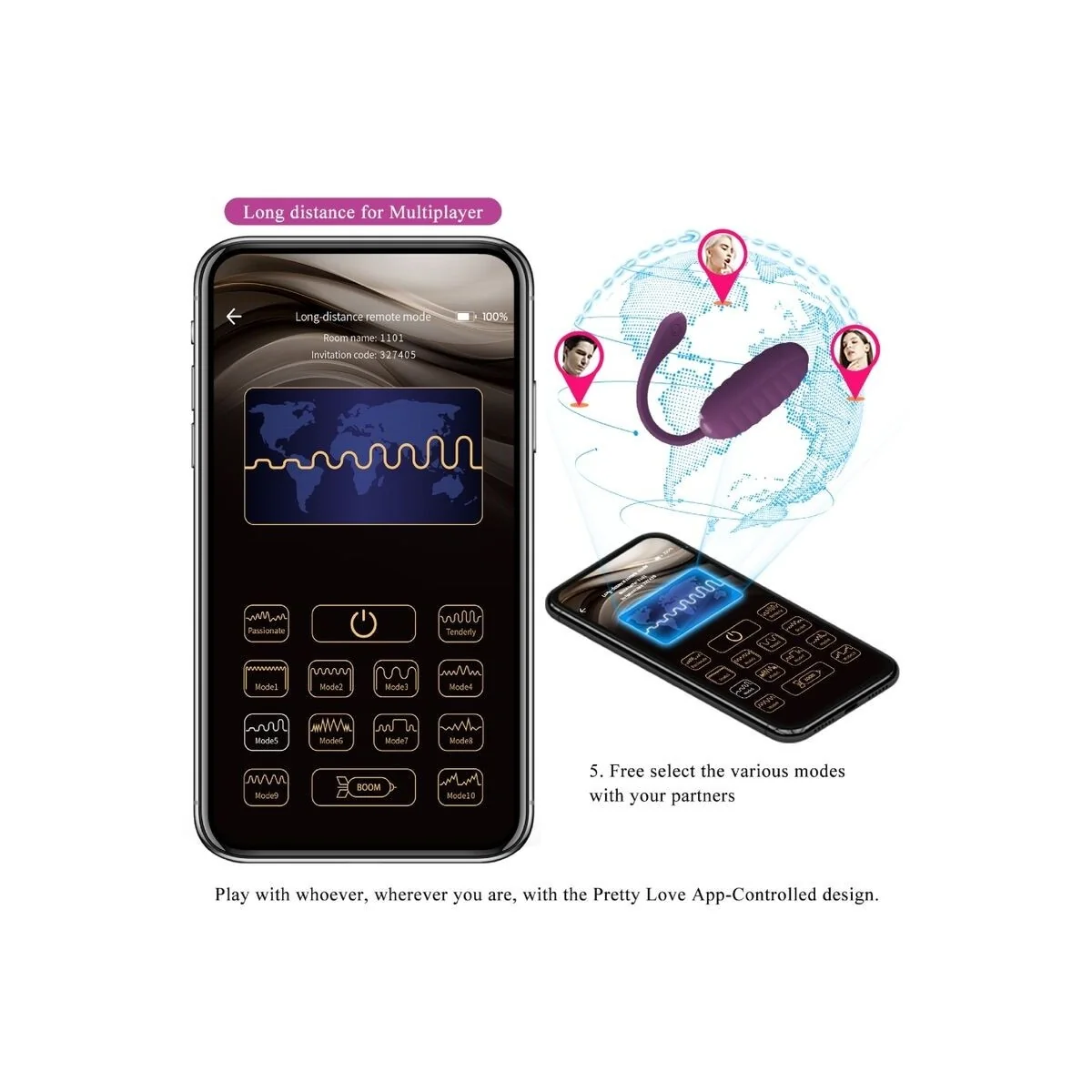 Casper Lila wiederaufladbares Vibrierendes Ei von Pretty Love Smart kaufen | Fesselliebe