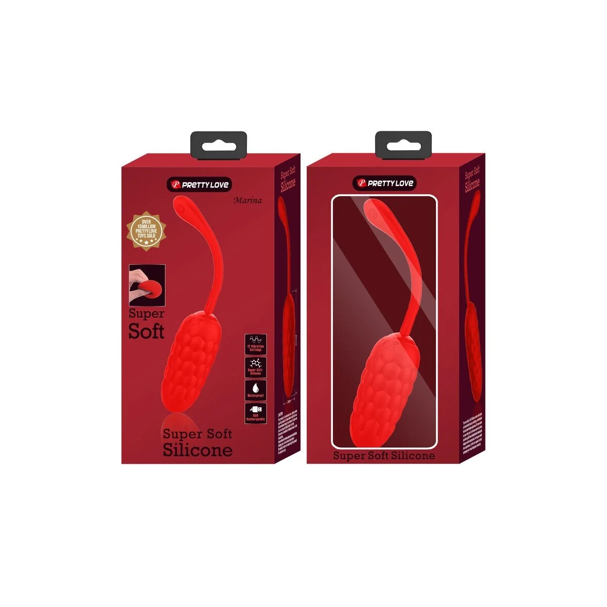 Vibrierendes Ei mit Roter wiederaufladbarer Meerestextur von Pretty Love Smart kaufen | Fesselliebe