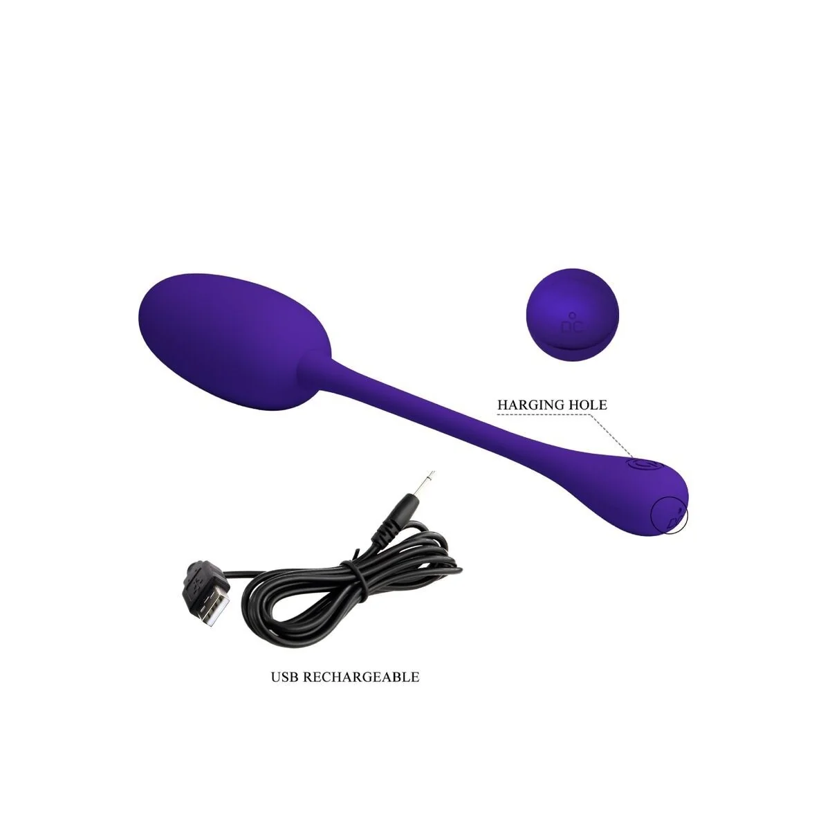 Knucker Purple wiederaufladbares Vibrations-Ei von Pretty Love Flirtation kaufen | Fesselliebe