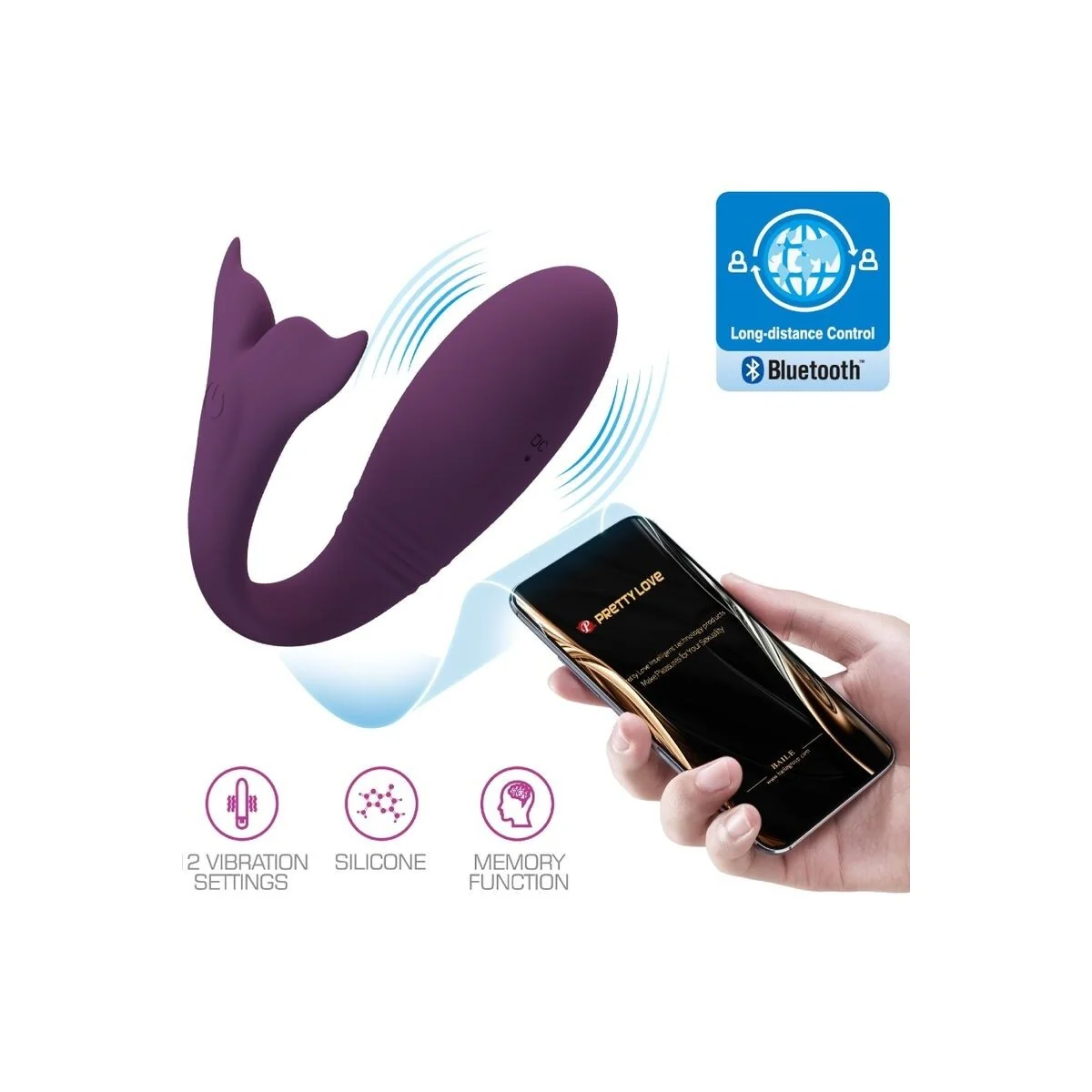 Jayleen Vibrator mit App-mit Fernbedienung Lila von Pretty Love Led kaufen | Fesselliebe