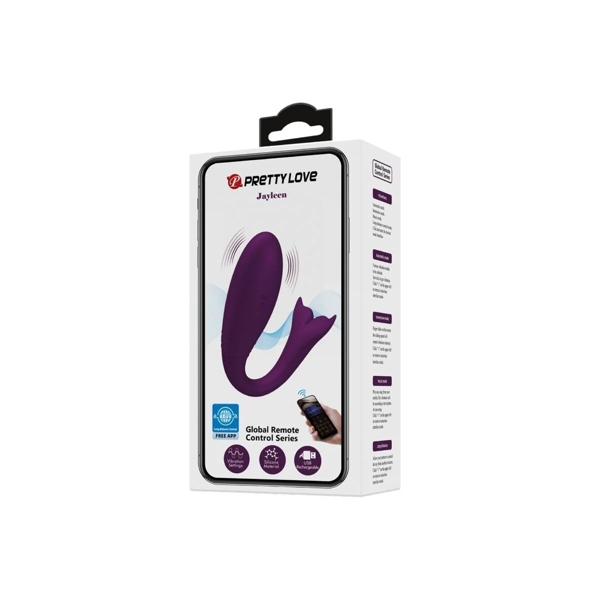 Jayleen Vibrator mit App-mit Fernbedienung Lila von Pretty Love Led kaufen | Fesselliebe