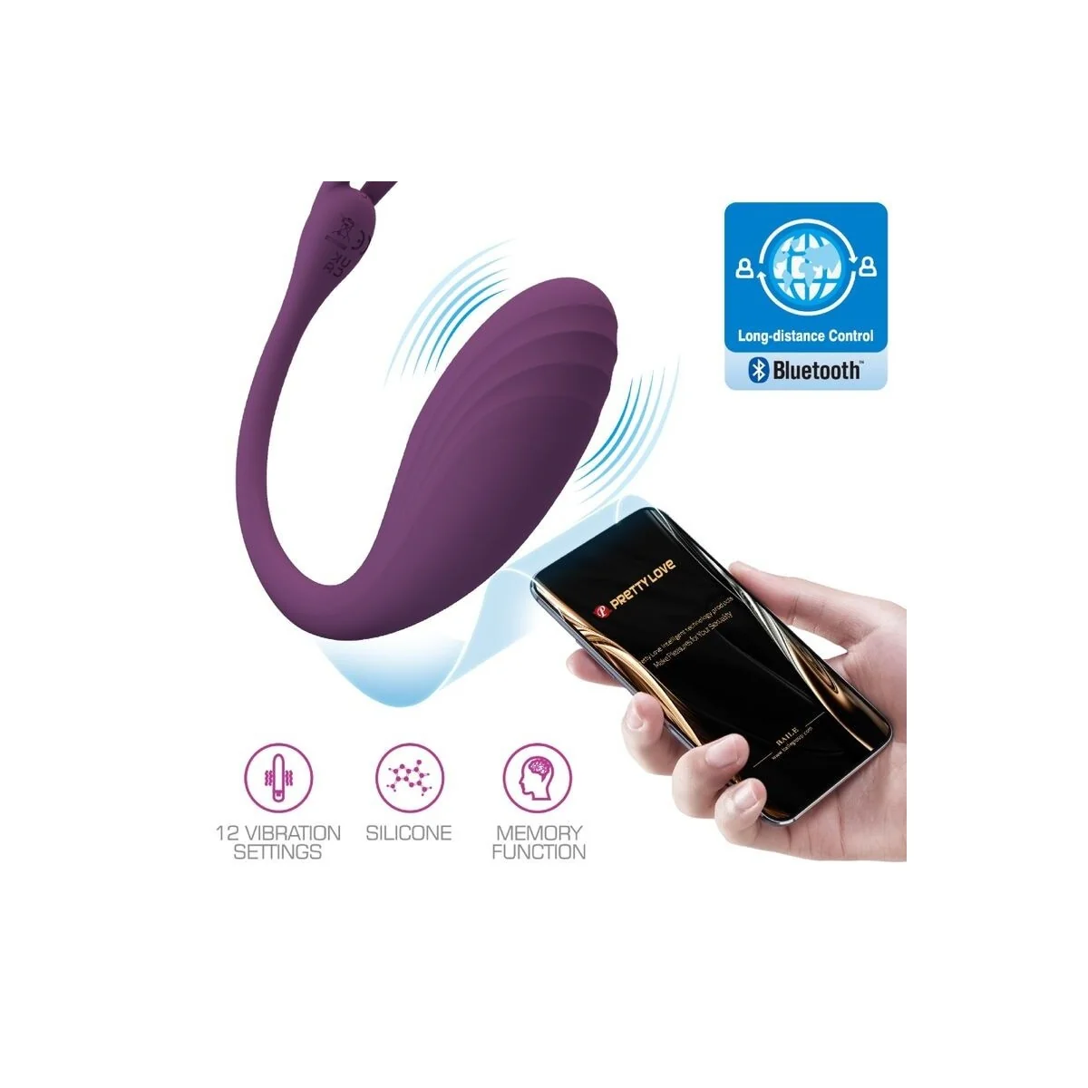 Catalina Vibrator App mit Fernbedienung Lila von Pretty Love Led kaufen | Fesselliebe