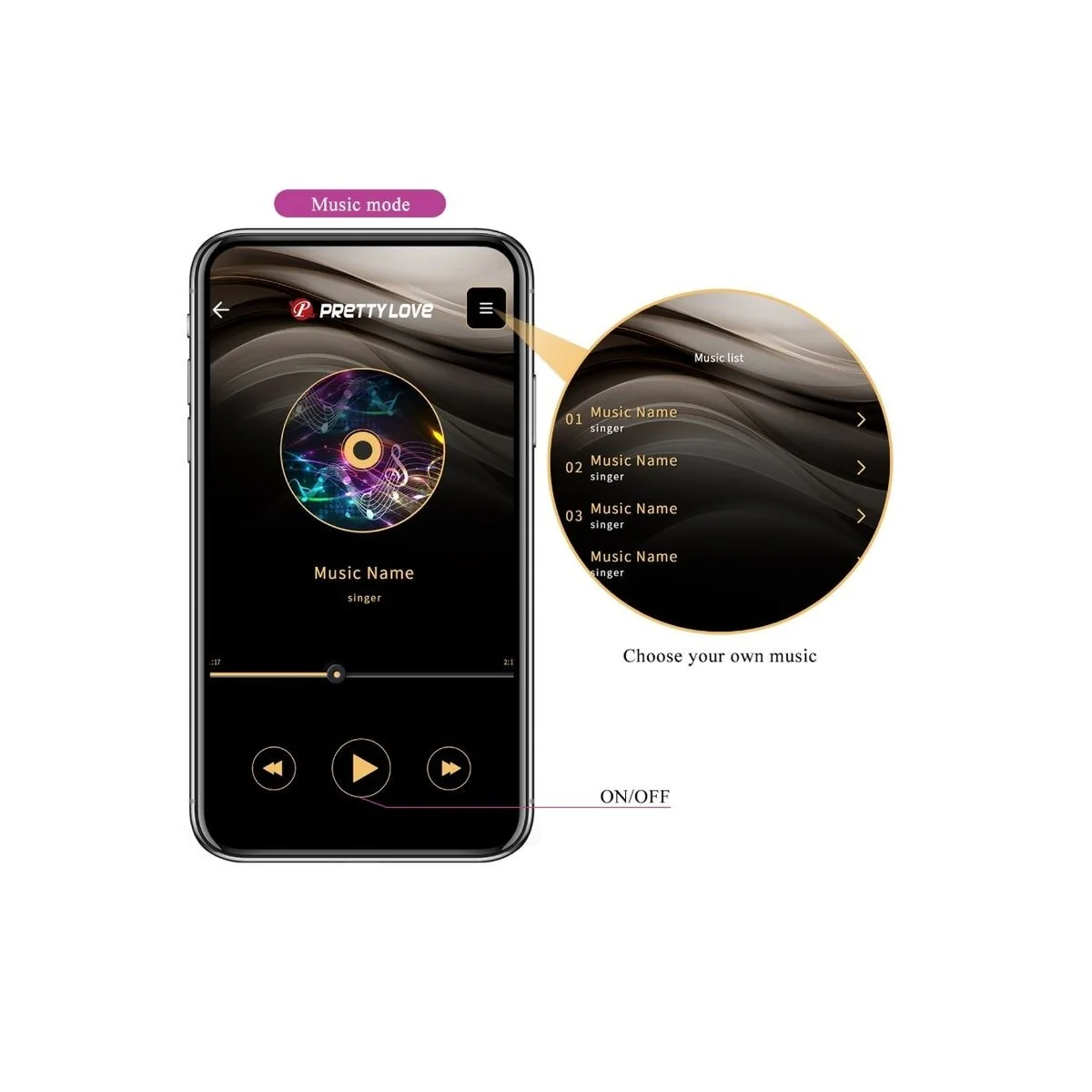 Catalina Vibrator App mit Fernbedienung Lila von Pretty Love Led kaufen | Fesselliebe