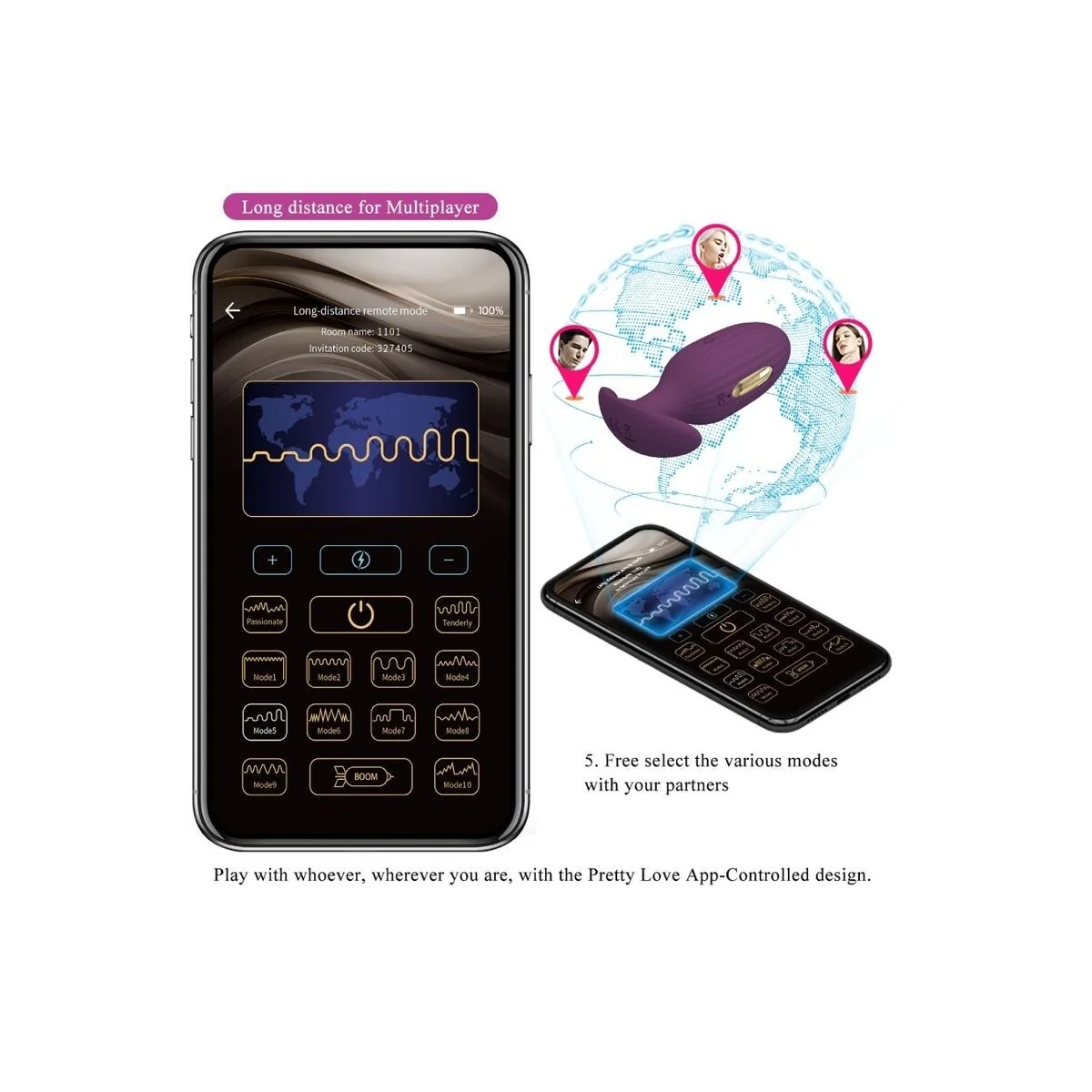 Jefferson App-Gesteuerter Analstecker Lila von Pretty Love Bottom kaufen | Fesselliebe