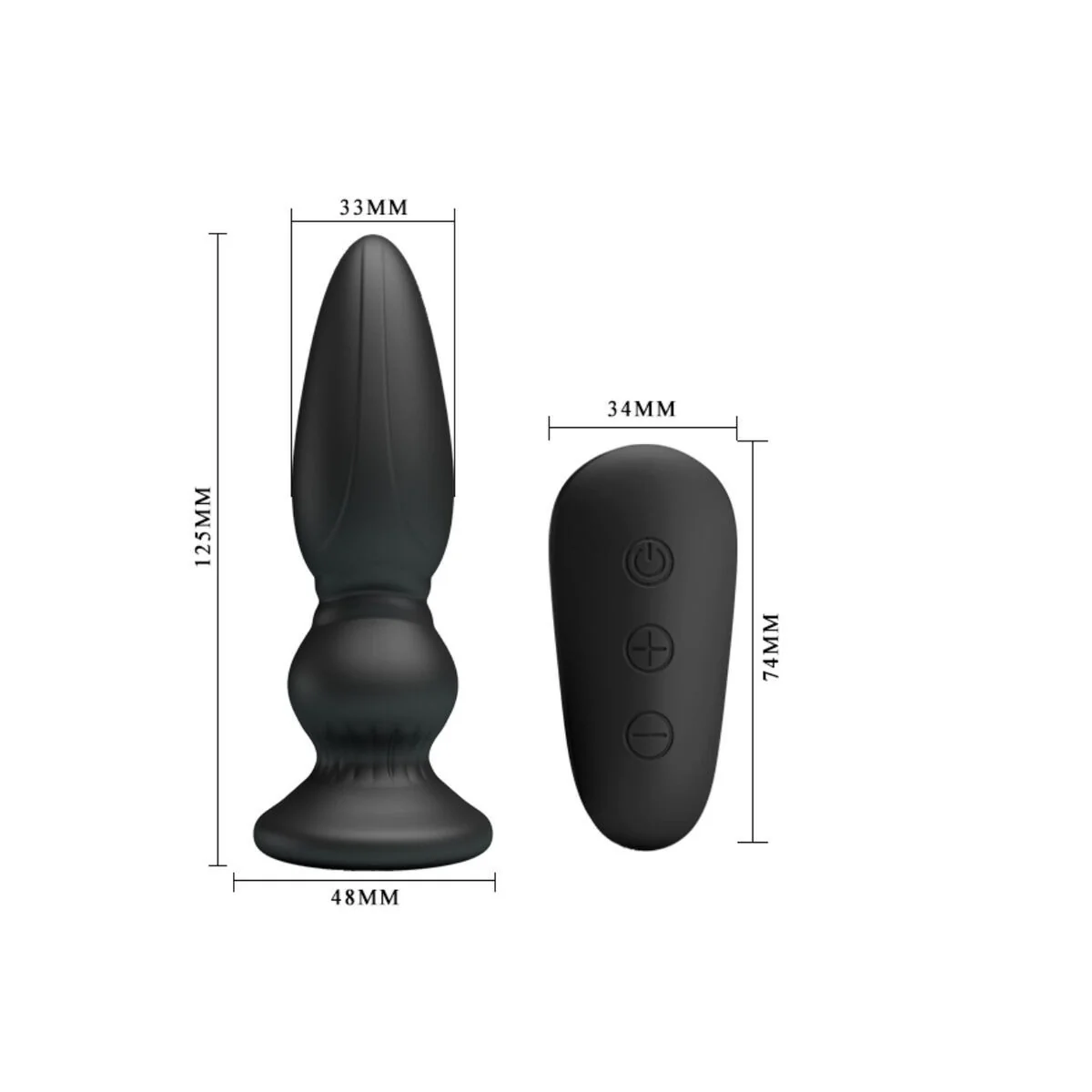 Leistungsstarker Vibrator mit Fernbedienung, Analstecker, Schwarz von Mr Play kaufen | Fesselliebe