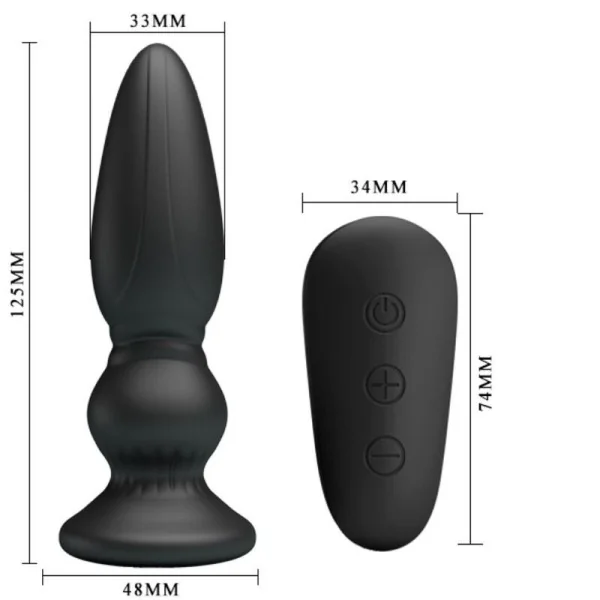 Leistungsstarker Vibrator mit Fernbedienung, Analstecker, Schwarz von Mr Play kaufen | Fesselliebe
