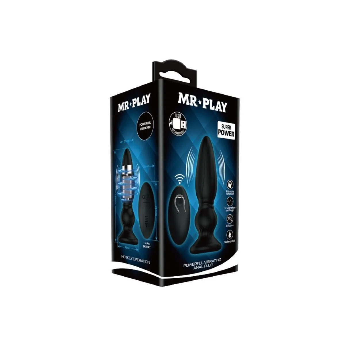 Leistungsstarker Vibrator mit Fernbedienung, Analstecker, Schwarz von Mr Play kaufen | Fesselliebe