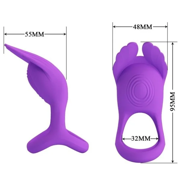 Silas Vibrant Penis Ring 7 Vibrationen Lila Silikon von Pretty Love Male kaufen | Fesselliebe