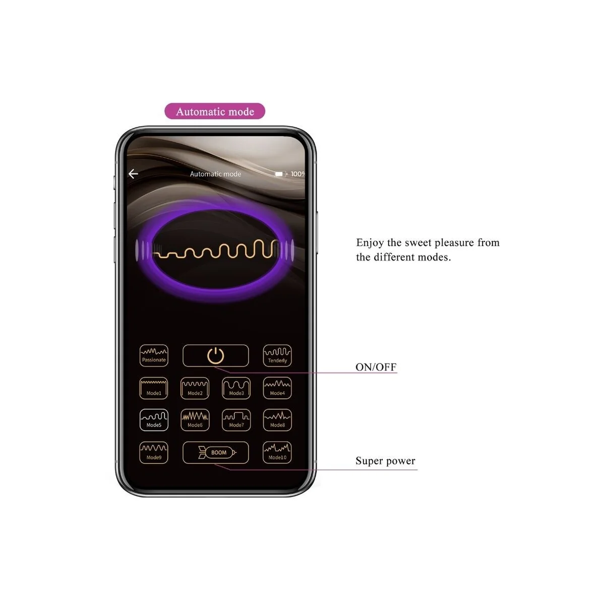 Billy Vibrationsfernbedienung Lila mit kostenloser App von Pretty Love kaufen | Fesselliebe