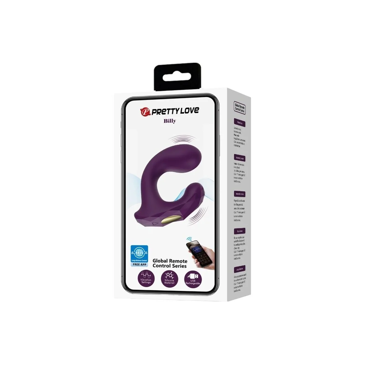 Billy Vibrationsfernbedienung Lila mit kostenloser App von Pretty Love kaufen | Fesselliebe