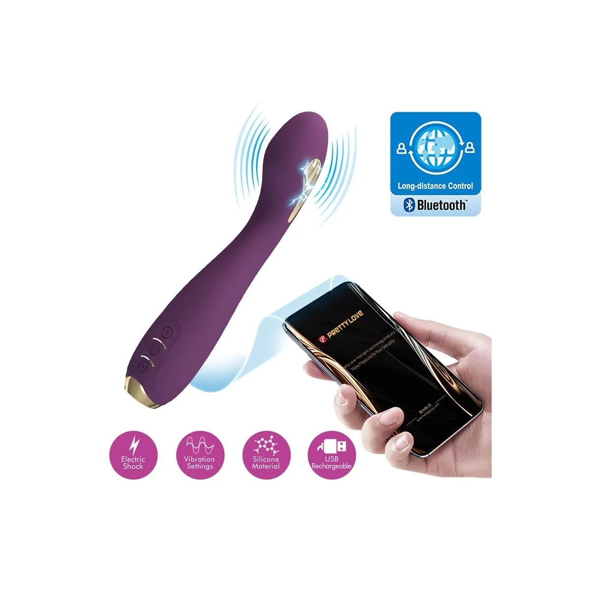 Hector Electroshock Vibrator Per App-Steuerung Lila von Pretty Love High Grade kaufen | Fesselliebe