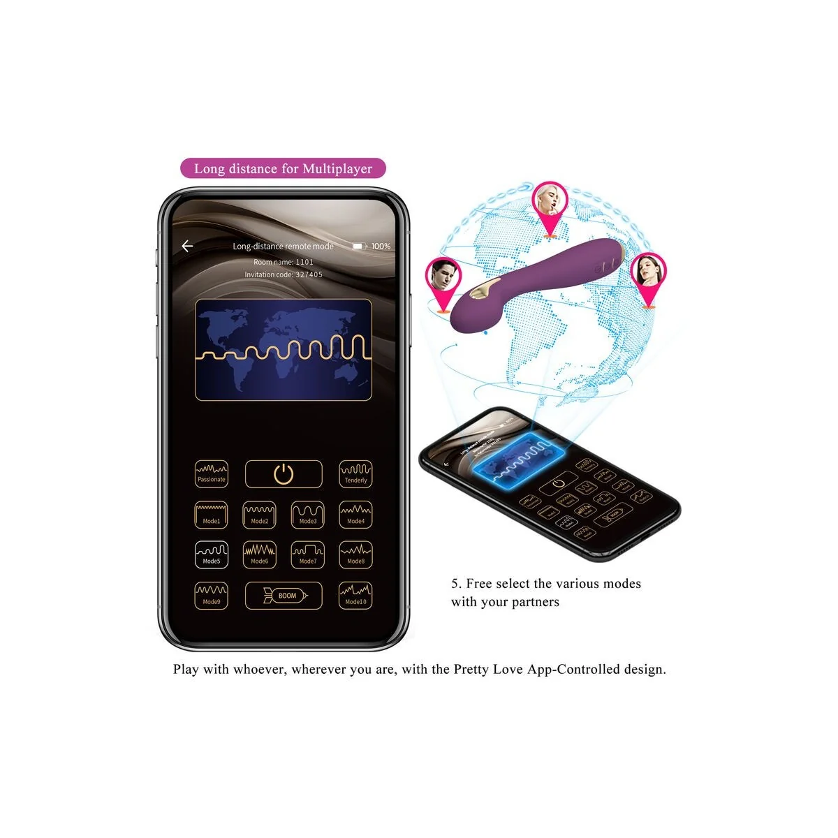 Hector Electroshock Vibrator Per App-Steuerung Lila von Pretty Love High Grade kaufen | Fesselliebe