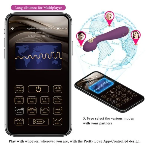 Hector Electroshock Vibrator Per App-Steuerung Lila von Pretty Love High Grade kaufen | Fesselliebe