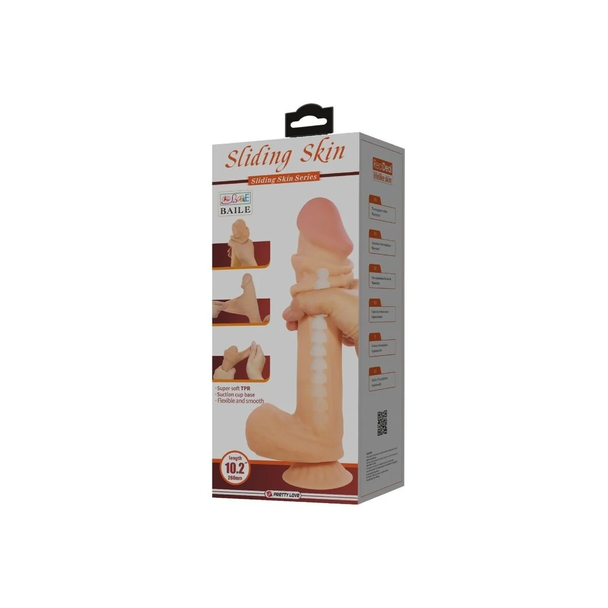 Sliding Skin Series realistischer Dildo mit Sliding Skin Saunapf Fleisch 26 cm von Pretty Love High Grade kaufen | Fesselliebe