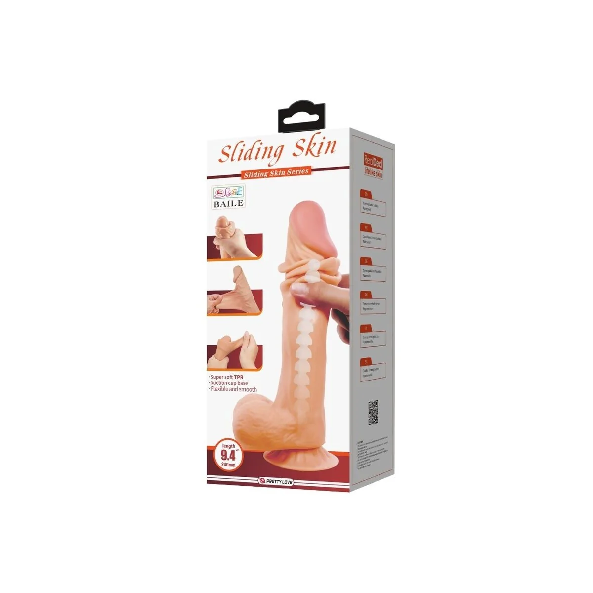 Sliding Skin Series realistischer Dildo mit Sliding Skin Saugnapf 24 cm von Pretty Love High Grade kaufen | Fesselliebe
