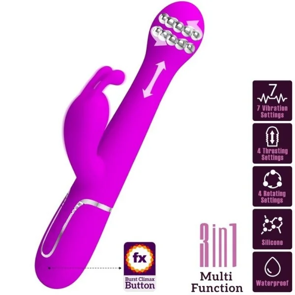 Dejon Rabbit Vibrator 3 in 1 Multifunktionsviolett von Pretty Love Flirtation kaufen | Fesselliebe