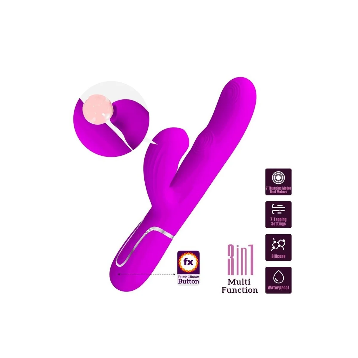 Perlita Multifunktions-3-In-1-G-Spot-Vibrator Violett von Pretty Love Flirtation kaufen | Fesselliebe