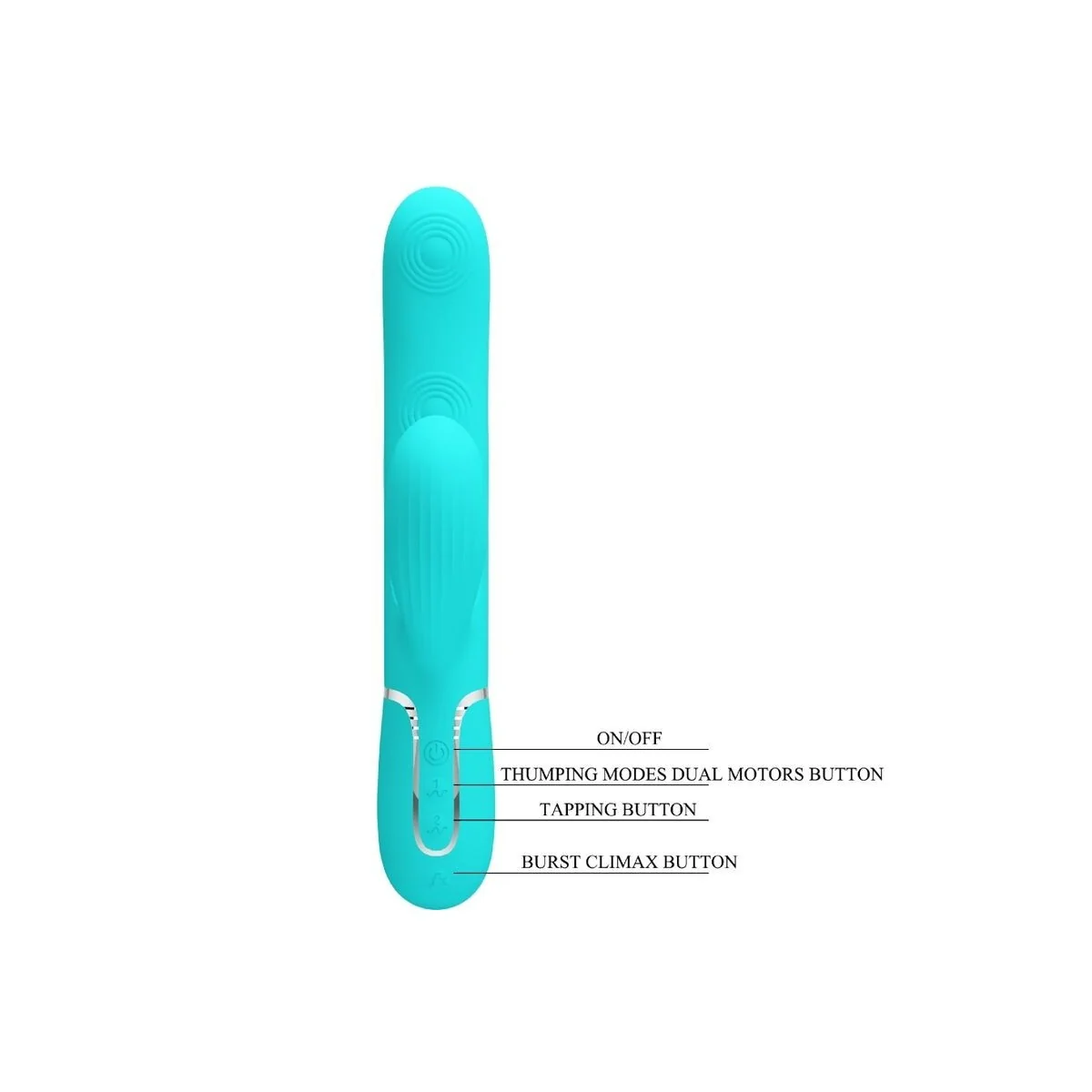 Perlita Multifunktions-3-In-1-G-Punkt-Vibrator Aqua Grün von Pretty Love Flirtation kaufen | Fesselliebe