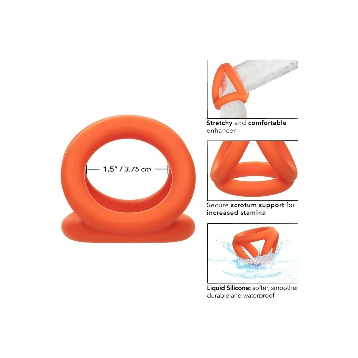 Alpha Tri-Ring Orange von Calexotics kaufen | Fesselliebe