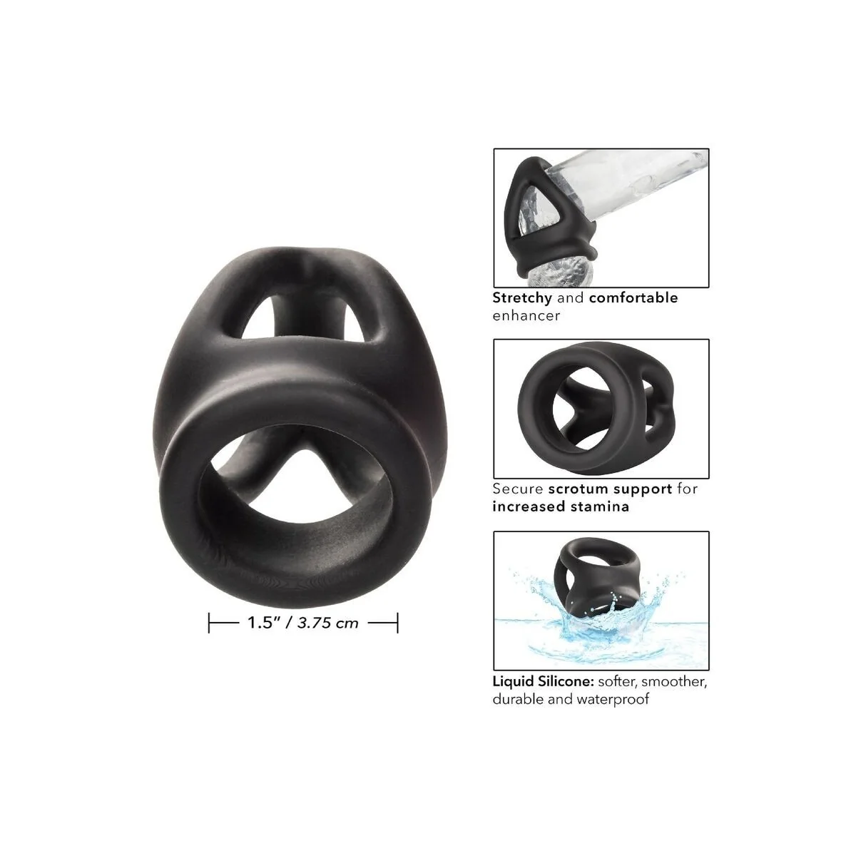 Alpha Dual Cage Ring Schwarz von Calexotics kaufen | Fesselliebe