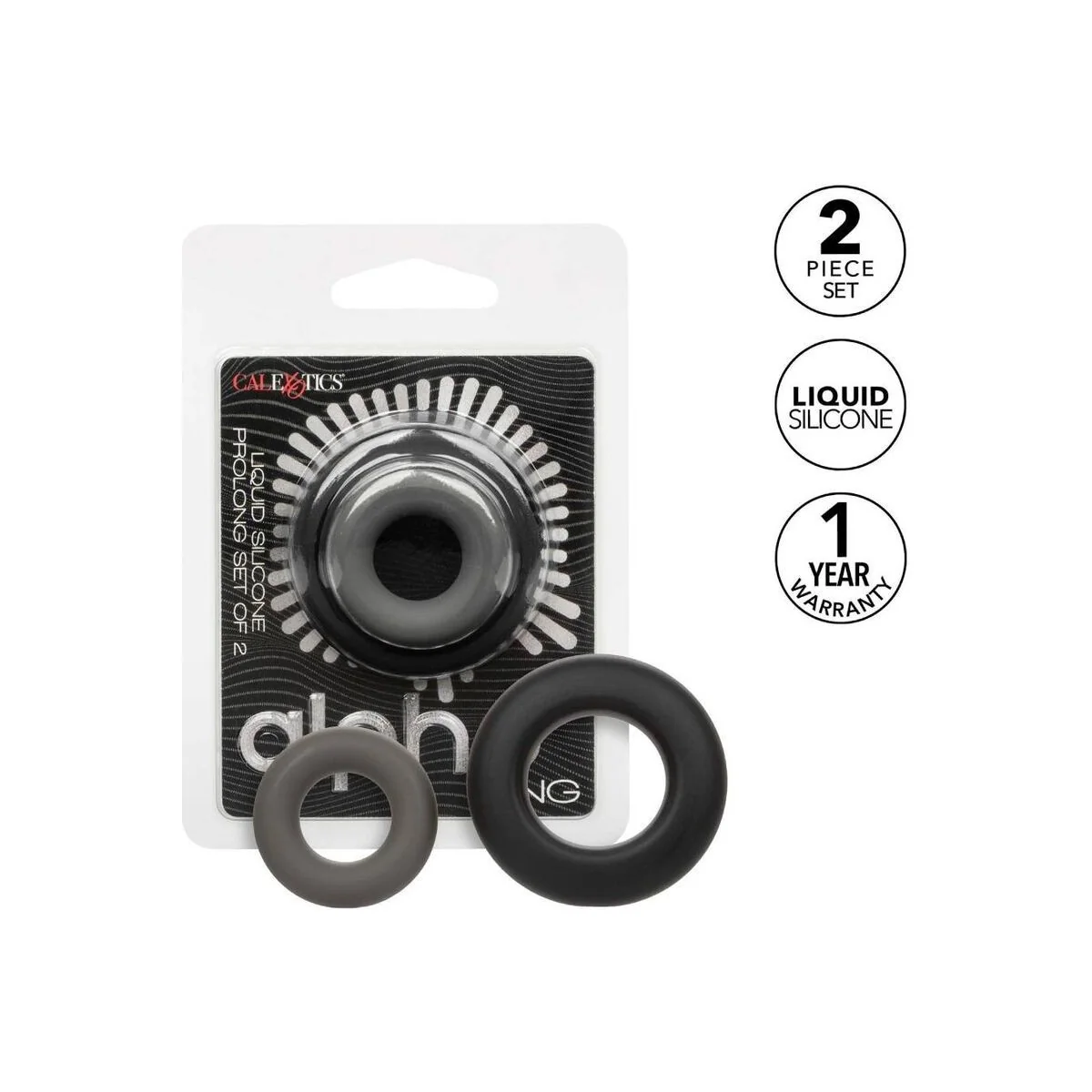 Alpha Prolong Set mit 2 Ringen Grau von Calexotics kaufen | Fesselliebe