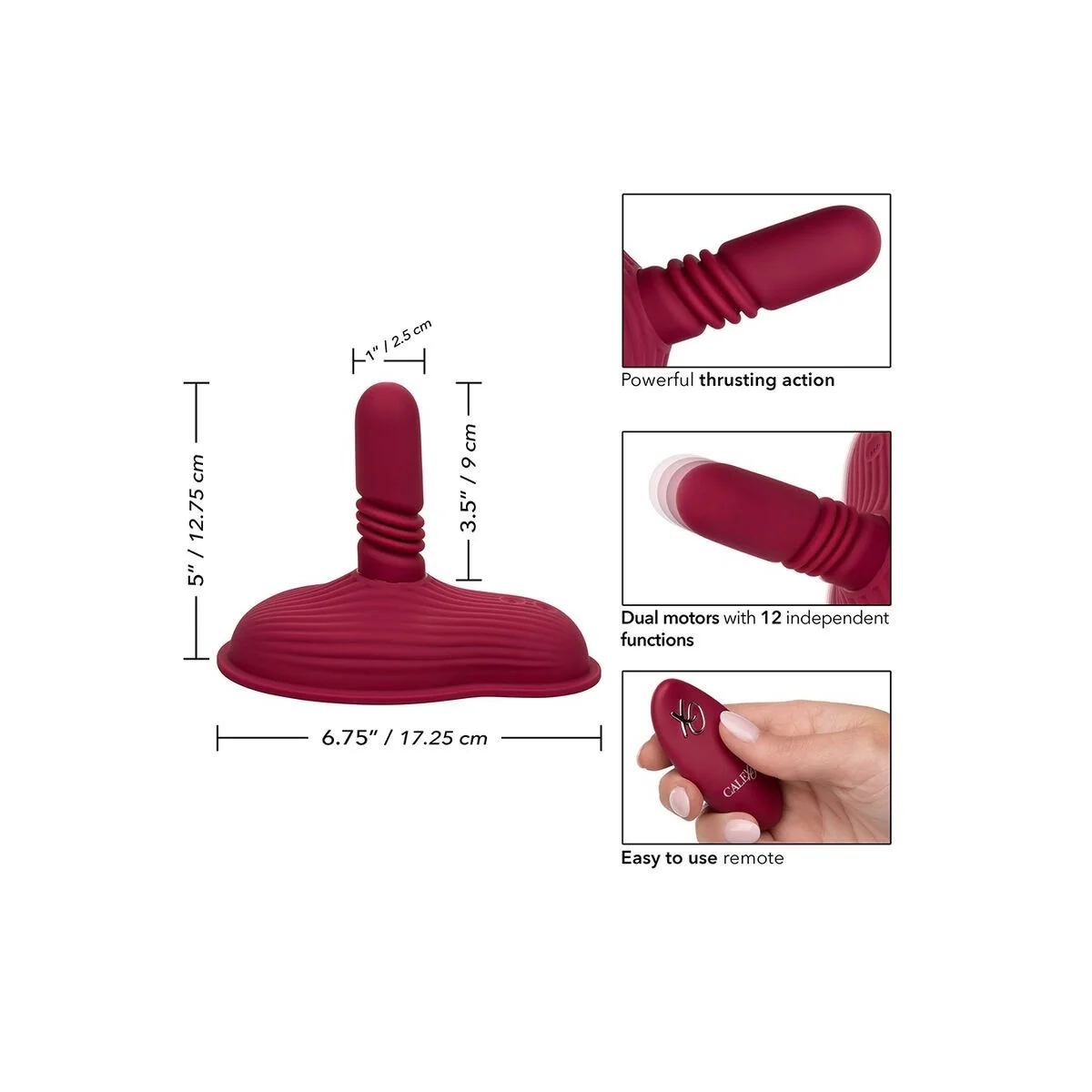 Rider Massager Doppelmotor mit Fernbedienung Rot von Calexotics kaufen | Fesselliebe