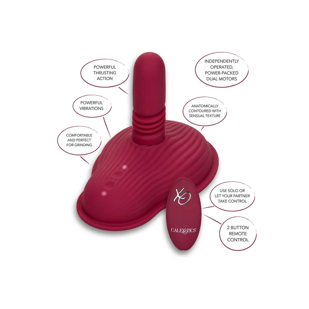 Rider Massager Doppelmotor mit Fernbedienung Rot von Calexotics kaufen | Fesselliebe