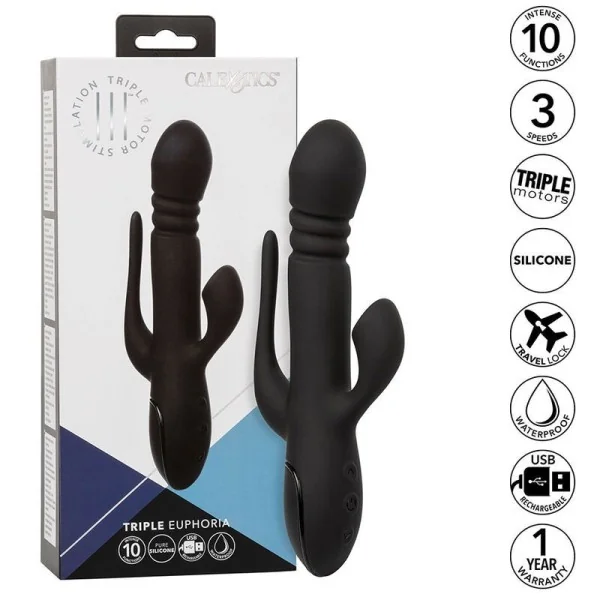 Vibrator Triple Euphoria Schwarz von Calexotics kaufen | Fesselliebe