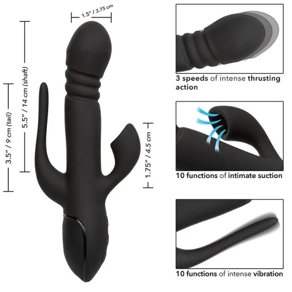 Vibrator Triple Euphoria Schwarz von Calexotics kaufen | Fesselliebe