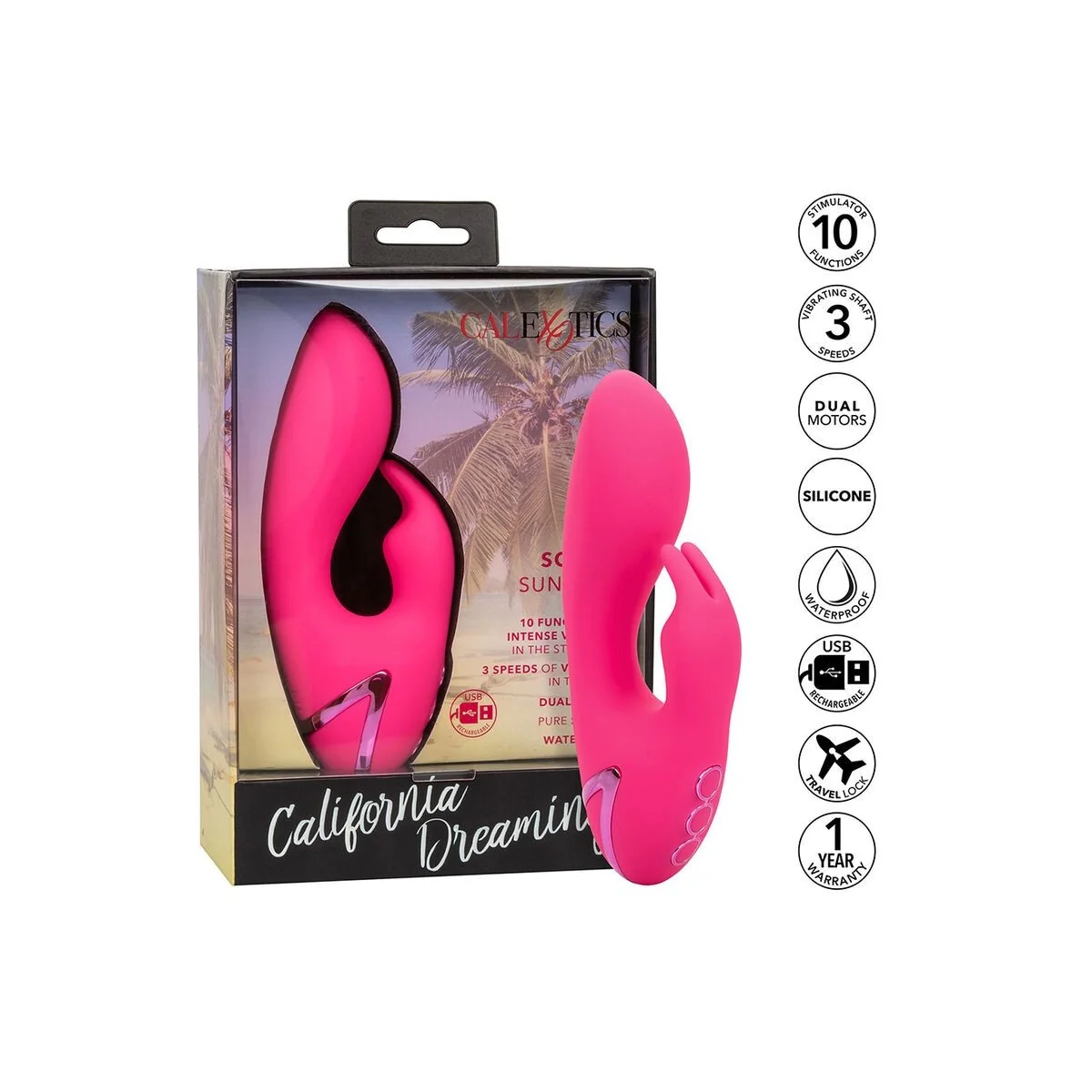 So. Cal Sunshine Vibrator Rabbit Fuchsia von California Dreaming von Calexotics kaufen | Fesselliebe