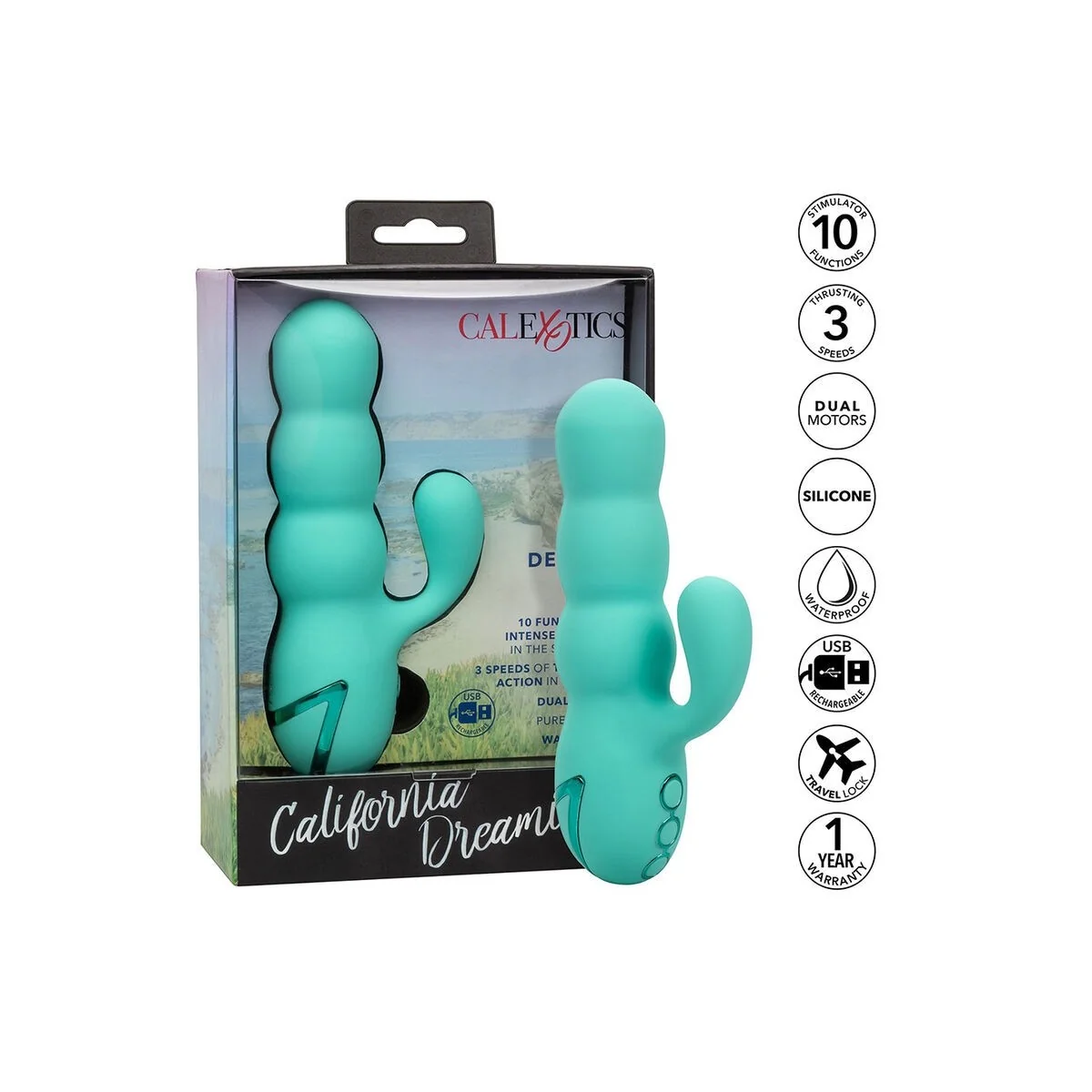 Del Mar Diva Vibrator Rabbir Aqua Grün von California Dreaming von Calexotics kaufen | Fesselliebe