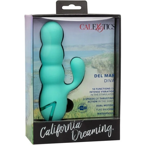 Del Mar Diva Vibrator Rabbir Aqua Grün von California Dreaming von Calexotics kaufen | Fesselliebe
