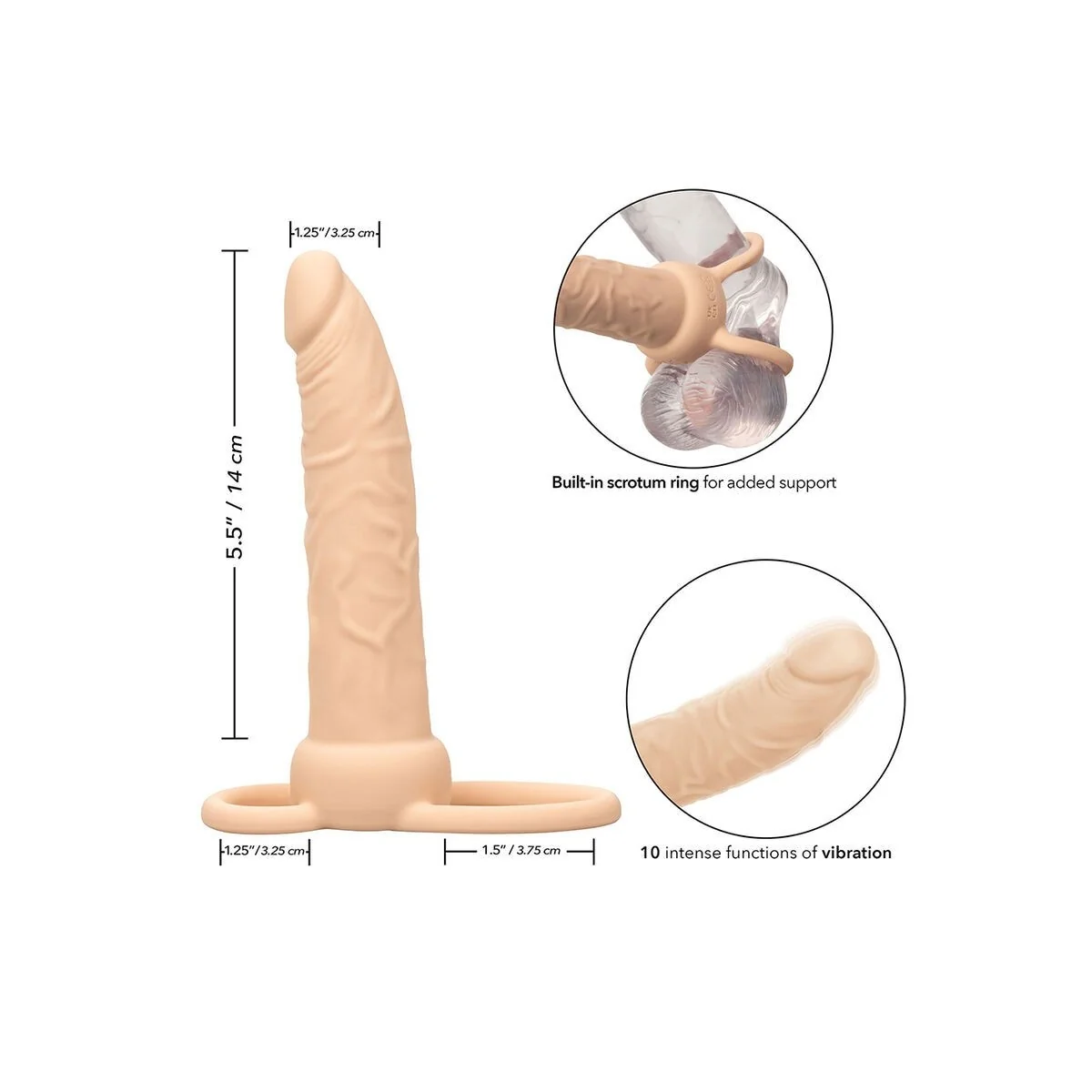 Performance Maxx wiederaufladbarer Dual Penetrator, Helle Beige von Calexotics kaufen | Fesselliebe
