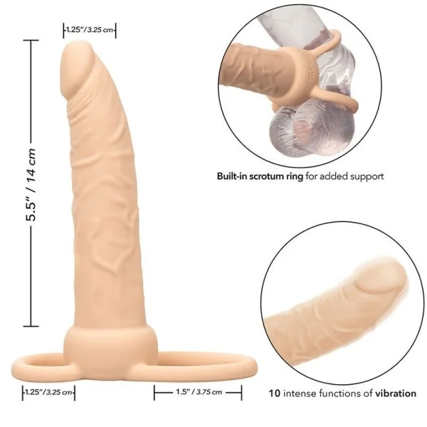Performance Maxx wiederaufladbarer Dual Penetrator, Helle Beige von Calexotics kaufen | Fesselliebe