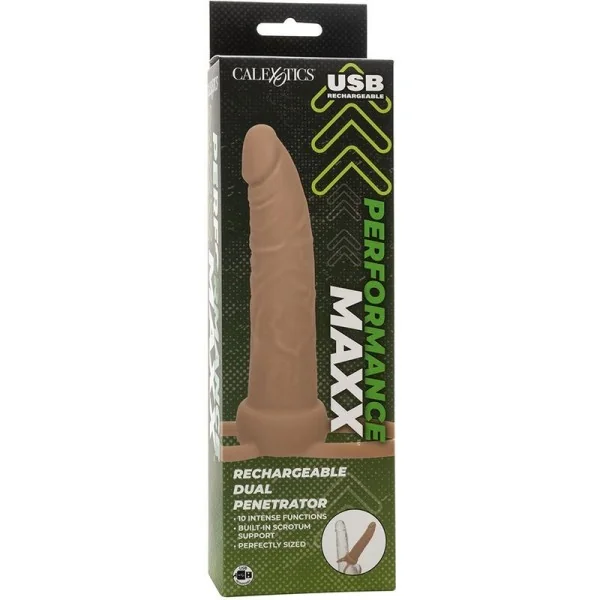 Performance Maxx wiederaufladbarer Dual Penetrator, Helle Beige von Calexotics kaufen | Fesselliebe