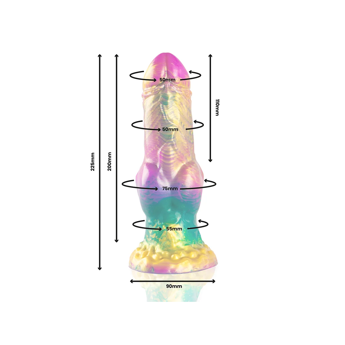 Iris Dildo mit Regenbogenfarbenen Hoden der Vergnügung von Epic kaufen | Fesselliebe