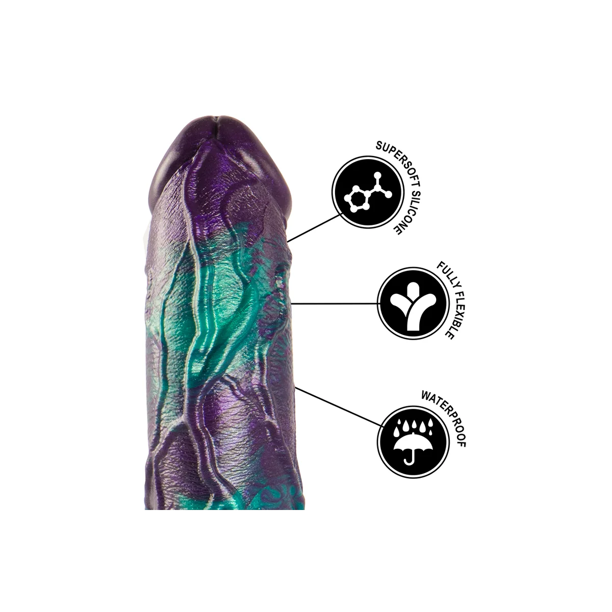 Basilisk Dildo Doppelt Schuppig Vergnügen, Grosse Größe von Epic kaufen | Fesselliebe