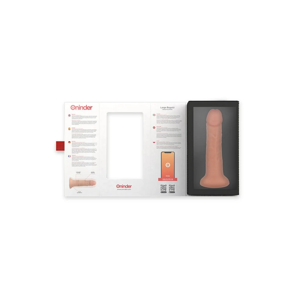 Grosser Bogotá-Vibratordildo, 9 Geschwindigkeiten, Natürlich, 22 cm -O- 4,5 cm - mit kostenloser App von Oninder kaufen | Fesselliebe