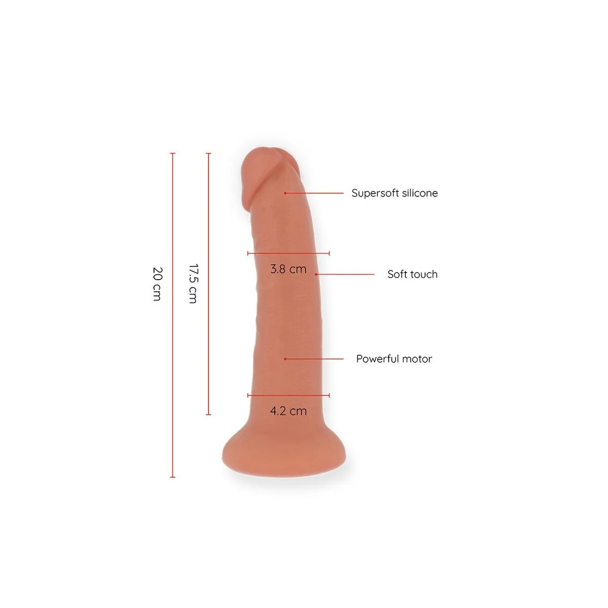 Mittlerer Bogotá-Vibratordildo mit 9 Geschwindigkeiten Natürlich 20 cm -O- 4.2 cm - mit kostenloser App von Oninder kaufen | Fesselliebe
